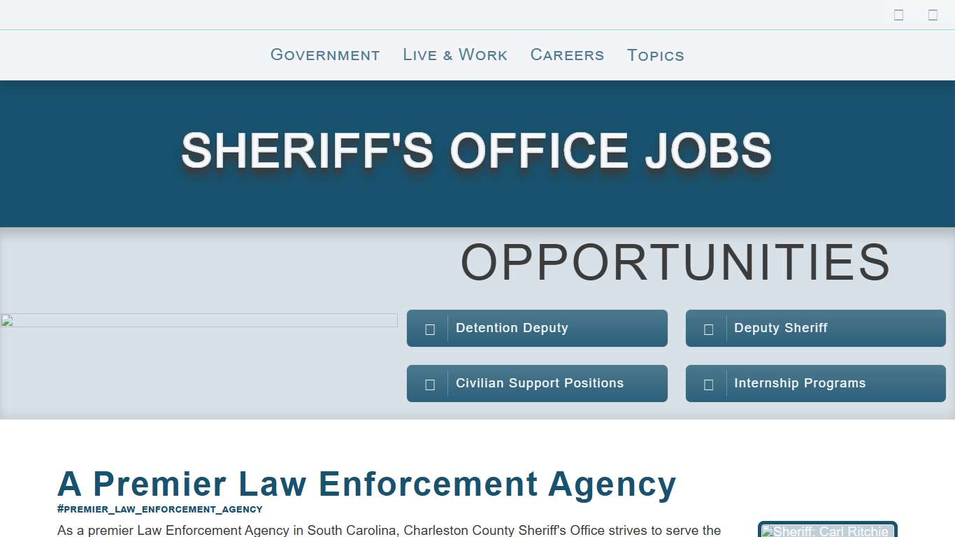 Sheriff's Office Jobs | Charleston County Government
