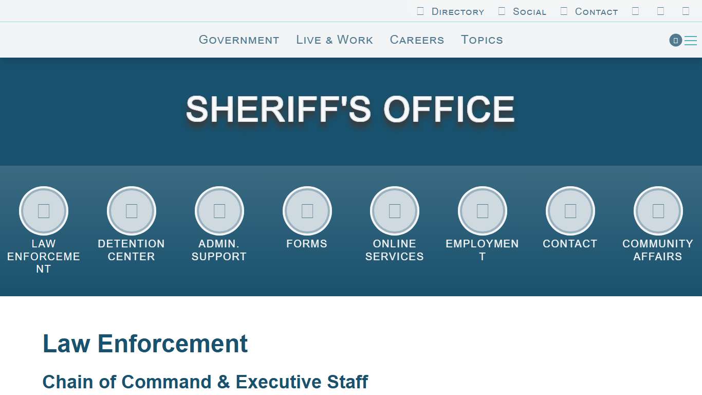 Charleston County Sheriff's Office: Sheriff Al Cannon Detention Center - Chain of Command